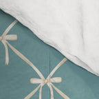 Bows & Ribbons Pattern LIV Teal Green Comforter Gallery Image 4