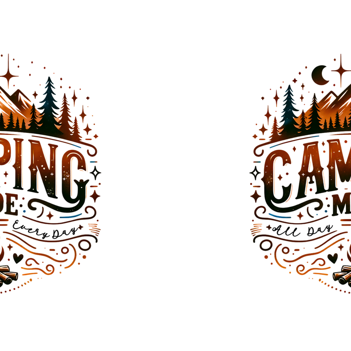 Camping mode, Brown and black retro typography Coffee Mug Gallery Image 2