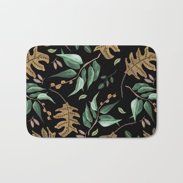 Fall of fall leaves dark Bath Mat Gallery Image 1