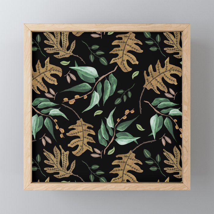 Fall of fall leaves dark Mini Art Print Gallery Image 1