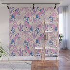 Desert Unicorn - pink and ultramarine  Wall Mural Gallery Image 1