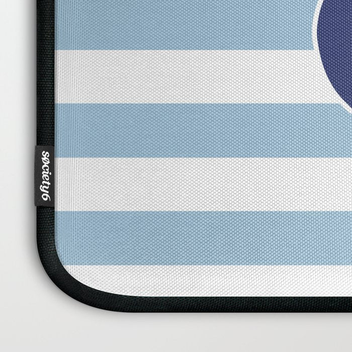 Retro Navy Anchor and Stripes Pattern 226 Blue Laptop Sleeve Gallery Image 3