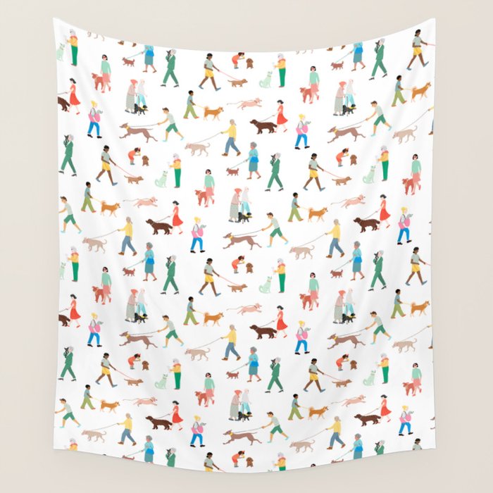 Walking Our Dogs Wall Tapestry Gallery Image 4