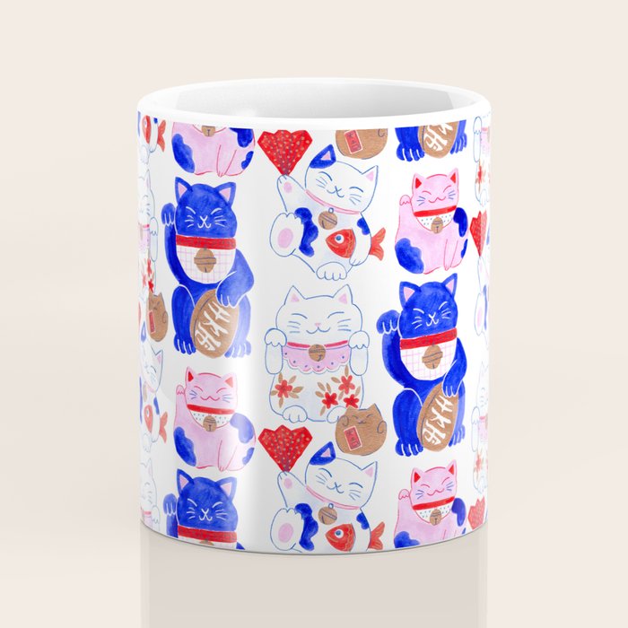 Maneki Neko Lucky Cats Coffee Mug Gallery Image 4