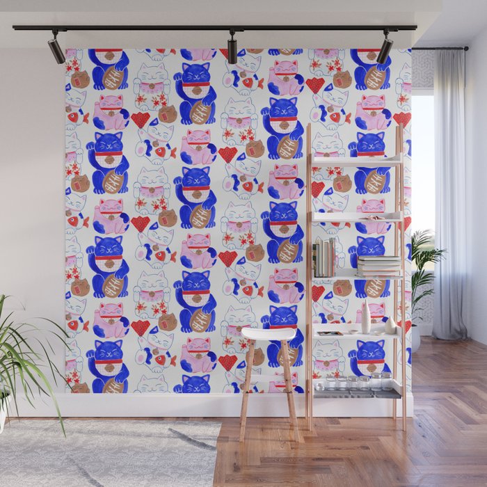 Maneki Neko Lucky Cats Wall Mural Gallery Image 1