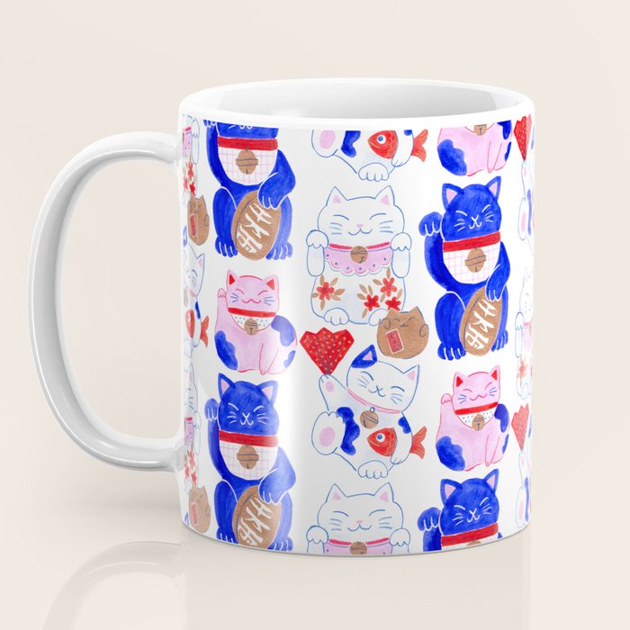 Maneki Neko Lucky Cats Coffee Mug Gallery Image 3