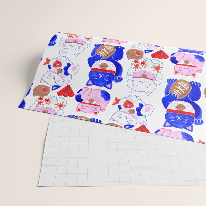 Maneki Neko Lucky Cats Wrapping Paper Gallery Image 2