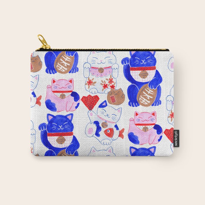 Maneki Neko Lucky Cats Carry All Pouch Gallery Image 1