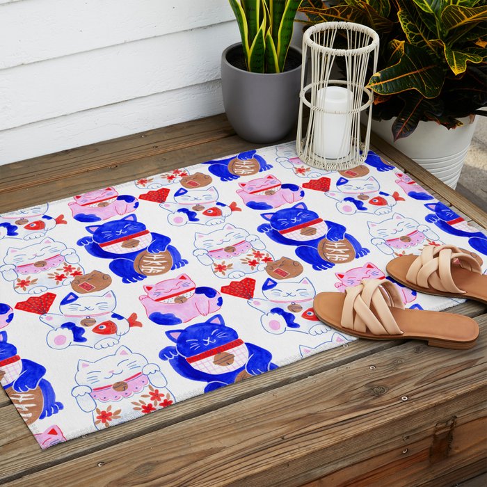 Maneki Neko Lucky Cats Outdoor Rug Gallery Image 2