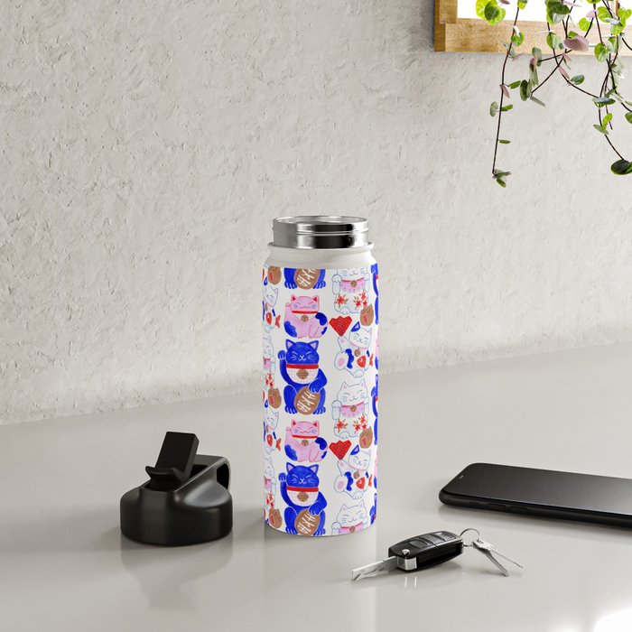 Maneki Neko Lucky Cats Water Bottle Gallery Image 4