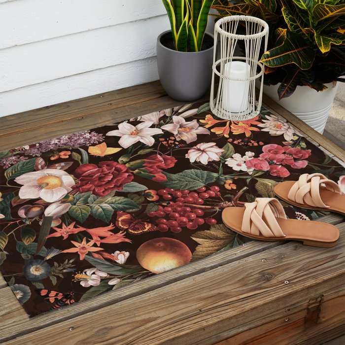 Autumn Winter Flowers VII Outdoor Rug Gallery Image 2
