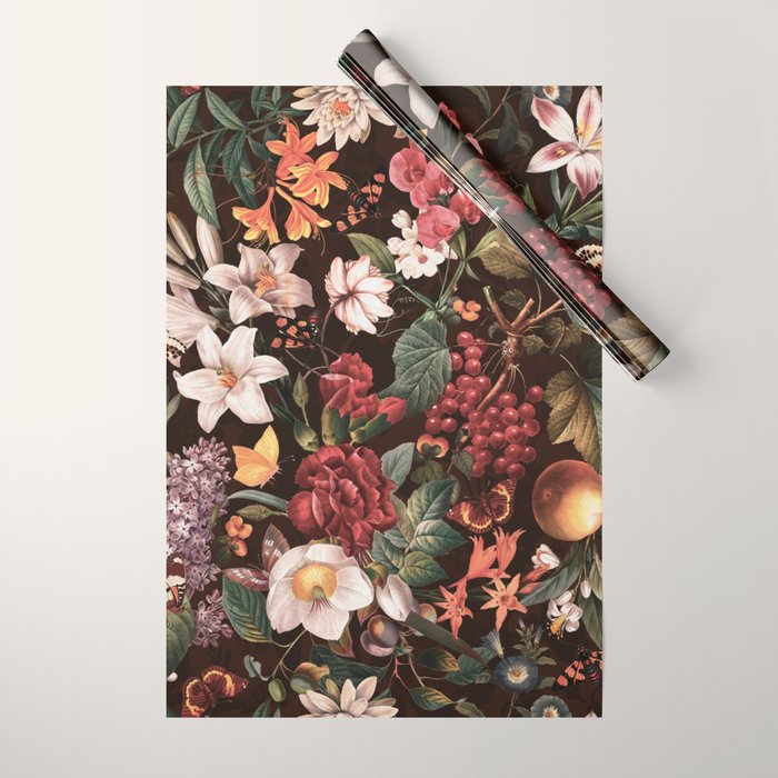 Autumn Winter Flowers VII Wrapping Paper Gallery Image 1