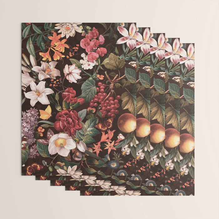 Autumn Winter Flowers VII Wrapping Paper Gallery Image 3