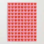 Love Hearts - red on pink Poster Gallery Image 4