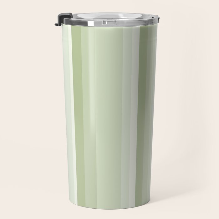 Classic Stripes XXI - Pastel Natural Green Travel Mug Gallery Image 3