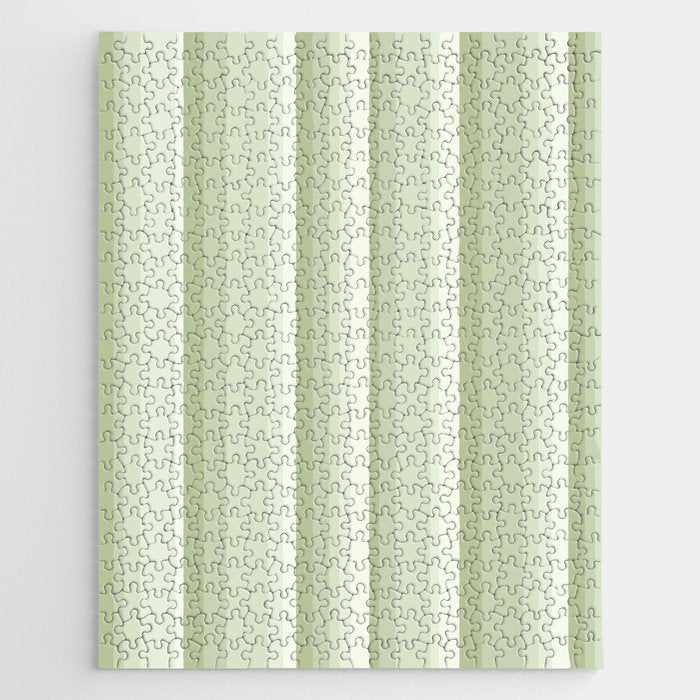 Classic Stripes XXI - Pastel Natural Green Jigsaw Puzzle Gallery Image 1