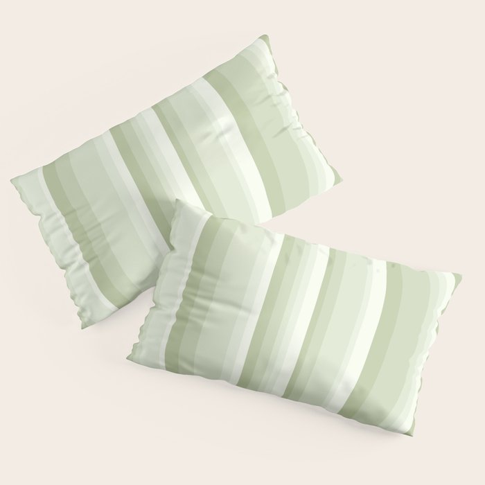 Classic Stripes XXI - Pastel Natural Green Pillow Sham Gallery Image 2