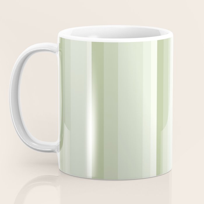 Classic Stripes XXI - Pastel Natural Green Coffee Mug Gallery Image 3