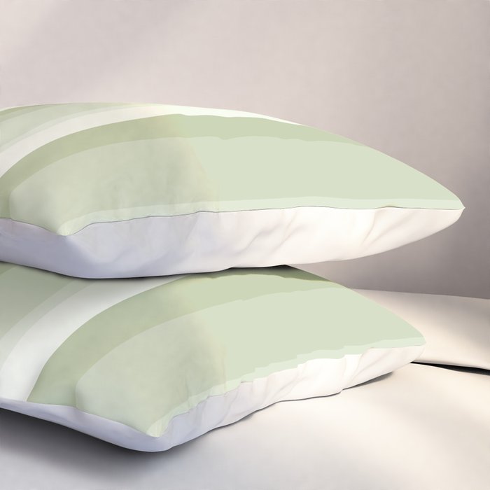 Classic Stripes XXI - Pastel Natural Green Pillow Sham Gallery Image 3