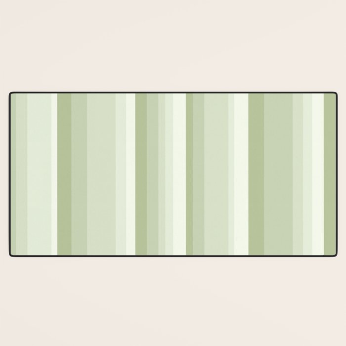Classic Stripes XXI - Pastel Natural Green Desk Mat Gallery Image 3