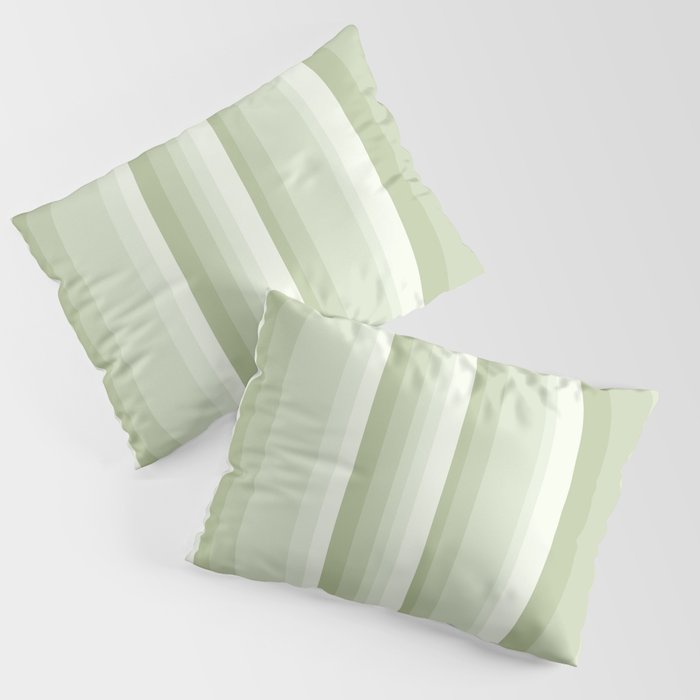Classic Stripes XXI - Pastel Natural Green Pillow Sham Gallery Image 1