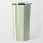 Classic Stripes XXI - Pastel Natural Green Travel Mug Gallery Image 1
