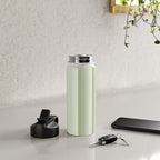 Classic Stripes XXI - Pastel Natural Green Water Bottle Gallery Image 4
