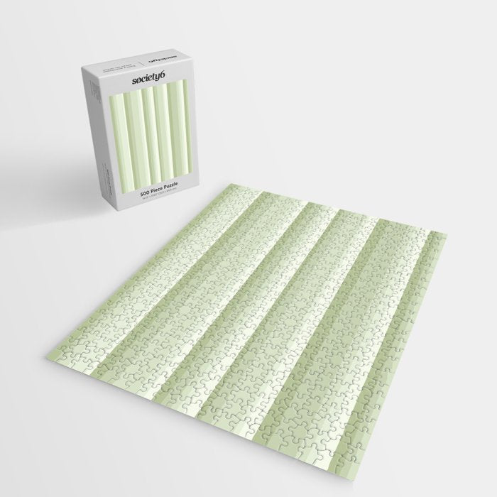 Classic Stripes XXI - Pastel Natural Green Jigsaw Puzzle Gallery Image 2