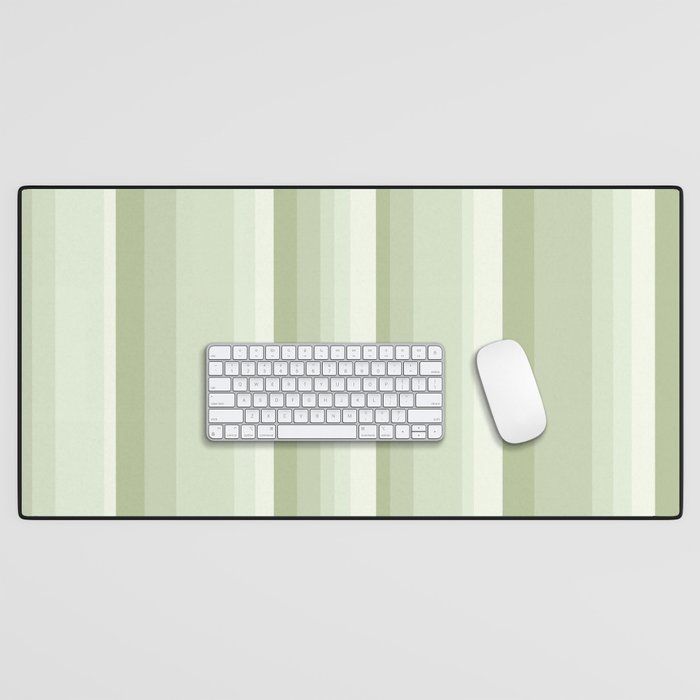 Classic Stripes XXI - Pastel Natural Green Desk Mat Gallery Image 1