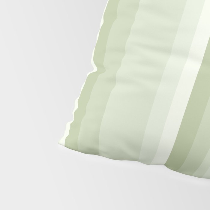 Classic Stripes XXI - Pastel Natural Green Pillow Sham Gallery Image 4