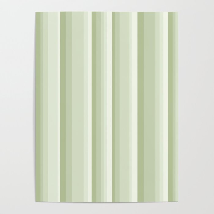 Classic Stripes XXI - Pastel Natural Green Poster Gallery Image 4
