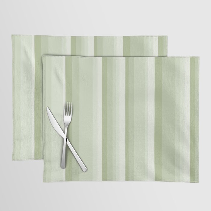 Classic Stripes XXI - Pastel Natural Green Placemat Gallery Image 1