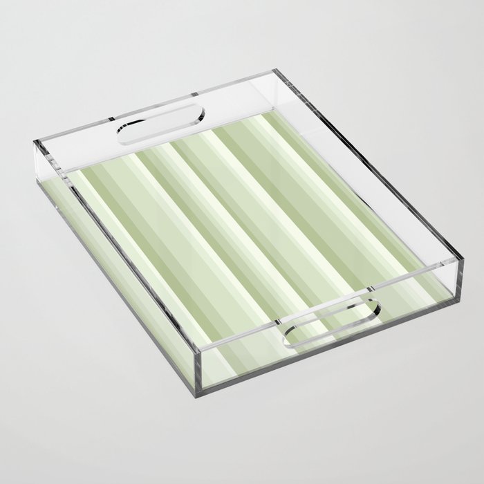 Classic Stripes XXI - Pastel Natural Green Acrylic Tray Gallery Image 1