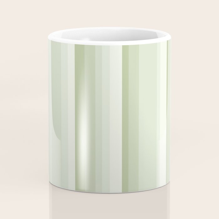 Classic Stripes XXI - Pastel Natural Green Coffee Mug Gallery Image 4