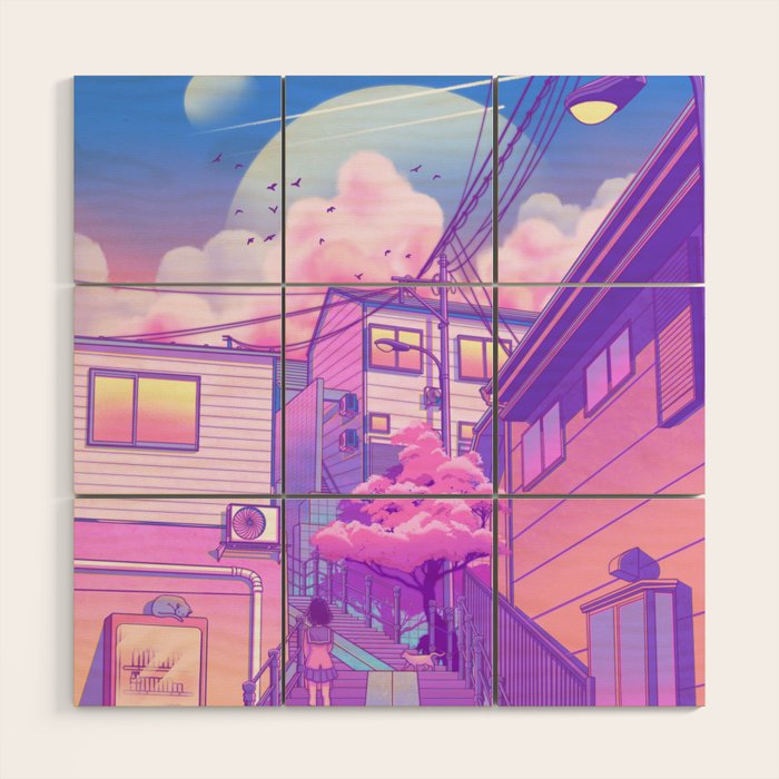 City Pop Tokyo Wood Wall Art Gallery Image 1