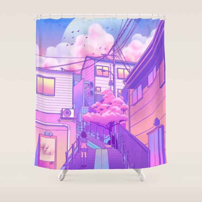 City Pop Tokyo Shower Curtain Gallery Image 1
