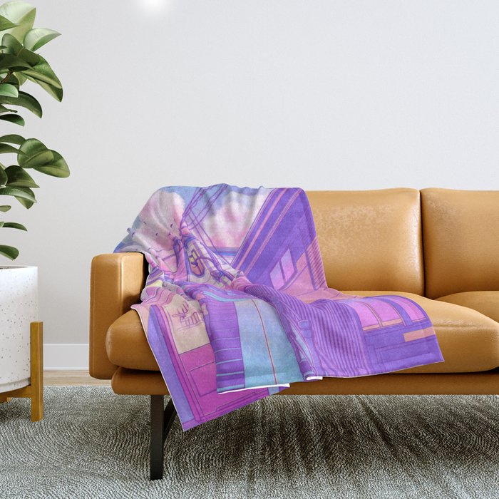 City Pop Tokyo Throw Blanket Gallery Image 1