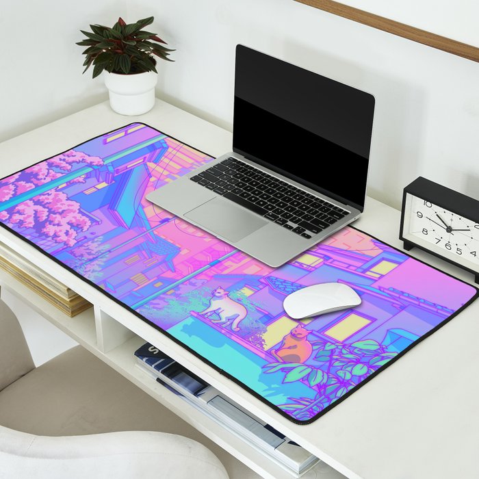 Neko City Desk Mat Gallery Image 2