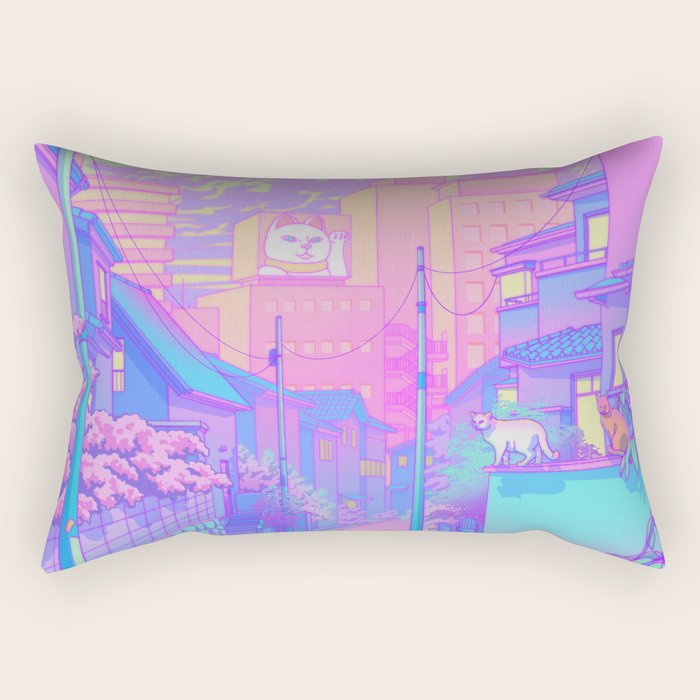 Neko City Rectangular Pillow Gallery Image 1