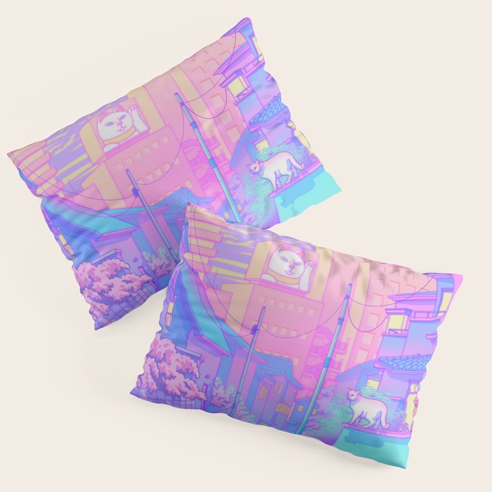 Neko City Pillow Sham Gallery Image 1