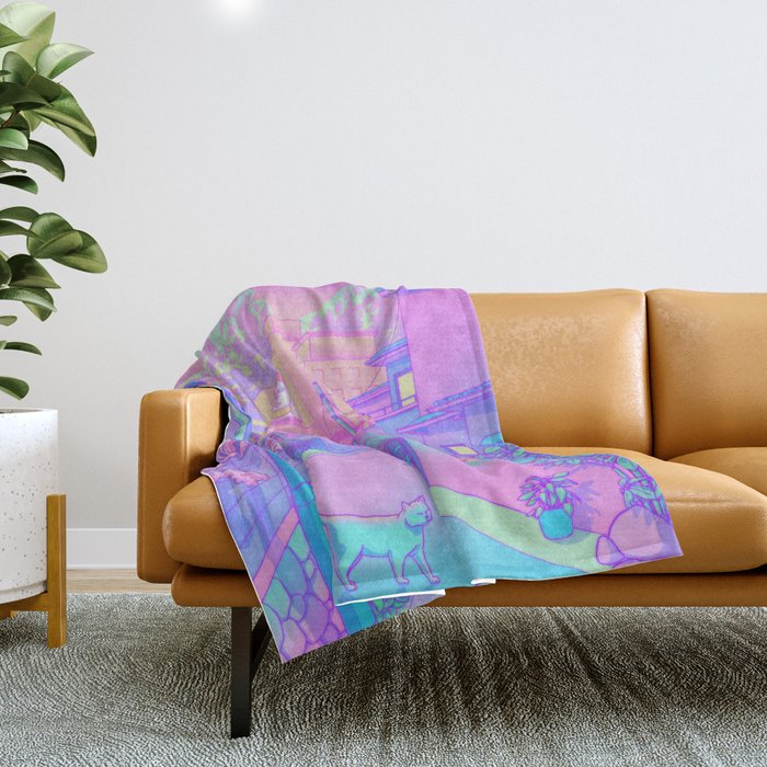 Neko City Throw Blanket Gallery Image 1
