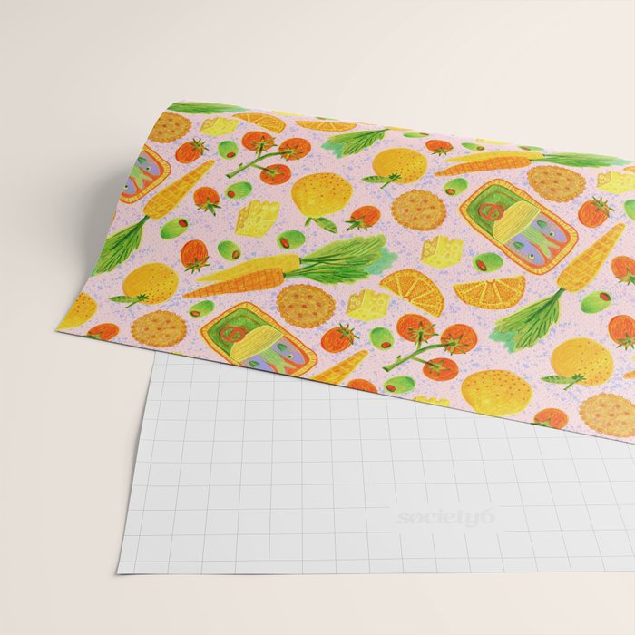 Kitchen Snacks & Apps in Berry Pink Wrapping Paper Gallery Image 2