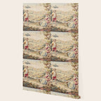 Antique 19th Century French Aubusson Tapestry Romantic Hunting Scene Wallpaper Gallery Image 2