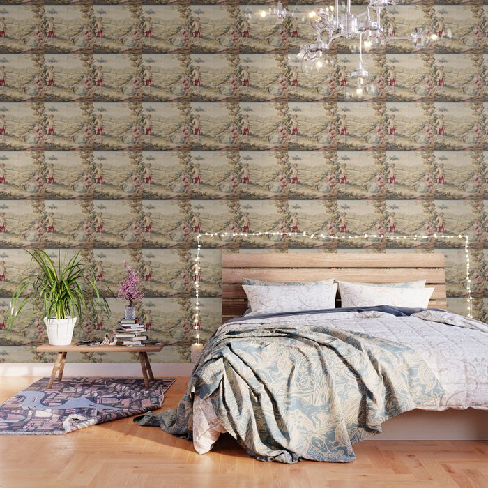 Antique 19th Century French Aubusson Tapestry Romantic Hunting Scene Wallpaper Gallery Image 3