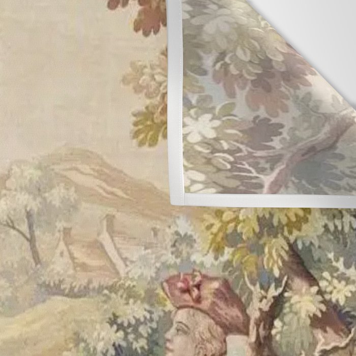 Antique 19th Century French Aubusson Tapestry Romantic Hunting Scene Wall Tapestry Gallery Image 3