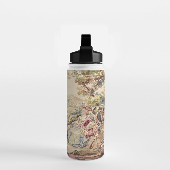 Antique 19th Century French Aubusson Tapestry Romantic Hunting Scene Water Bottle Gallery Image 2