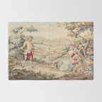 Antique 19th Century French Aubusson Tapestry Romantic Hunting Scene Rug Gallery Image 2