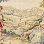 Antique 19th Century French Aubusson Tapestry Romantic Hunting Scene Coffee Mug Gallery Image 2