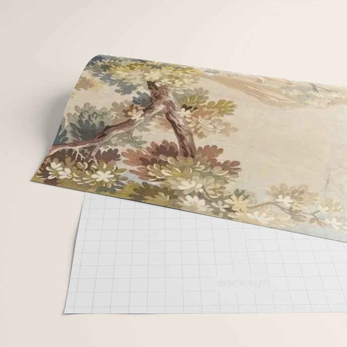 Antique 19th Century French Aubusson Tapestry Romantic Hunting Scene Wrapping Paper Gallery Image 2