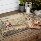 Antique 19th Century French Aubusson Tapestry Romantic Hunting Scene Outdoor Rug Gallery Image 2